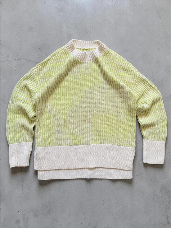 Sonoma Sweaters - Sonoma Women’s Sweater XS Oversized Mock Neck Green White Cotton Knit Pullover